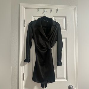 Nasty gal satin long sleeve dress